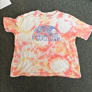 Over sized Billabong Orange and White Short Sleeve Tee